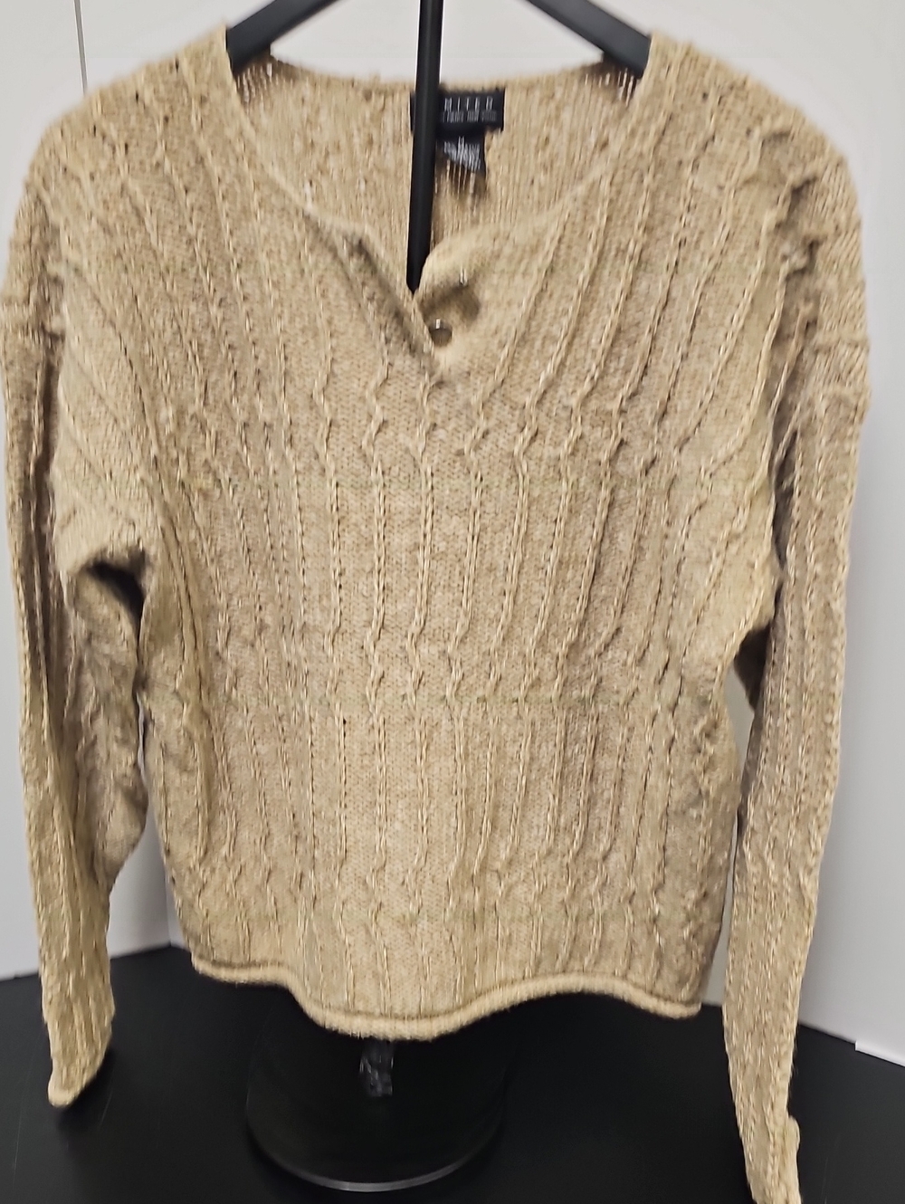 The Limited Beige Cable Knit V-Neck Sweater